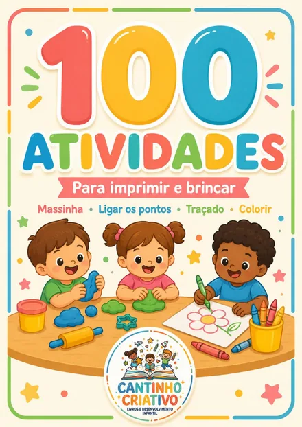 Capa do livro 100 Atividades para imprimir e brincar